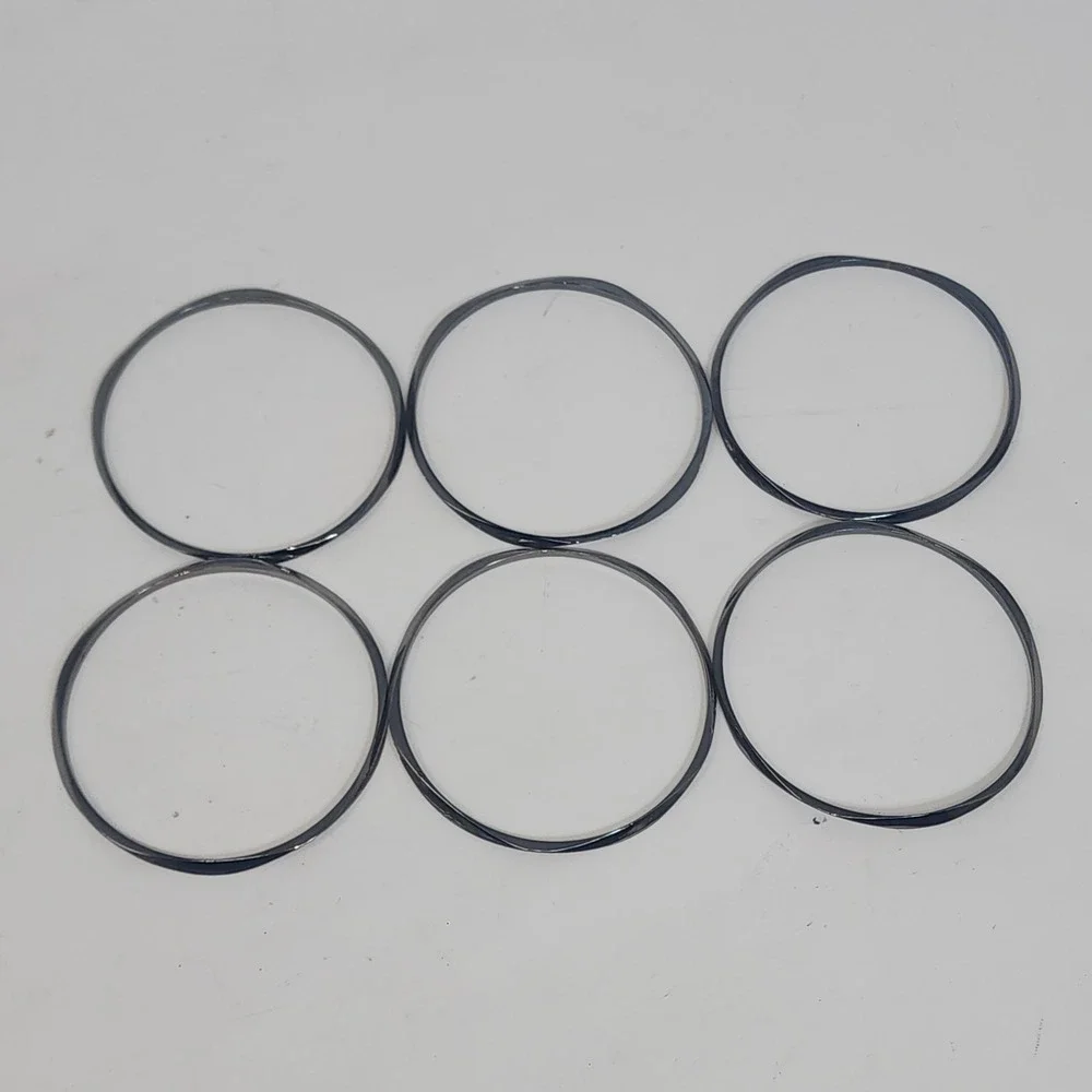 Unbranded Bangle Bracelets‎ Women OS Gunmetal Twisted Metal Stackable Set of 6